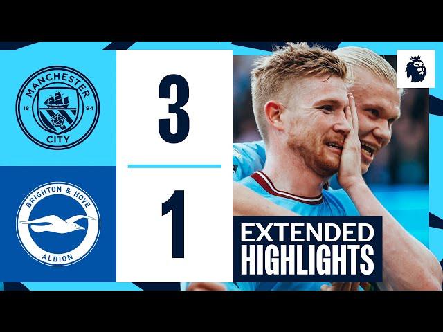 Extended Highlights | Man City 3-1 Brighton | Haaland double and KDB rocket