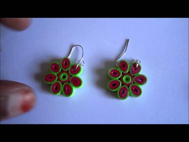 Paper Quilling Flower Earrings - FAH209 (Not Tutorial)