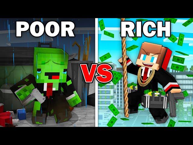 Mikey POOR vs JJ RICH Mafia Survival Battle in Minecraft (Maizen)