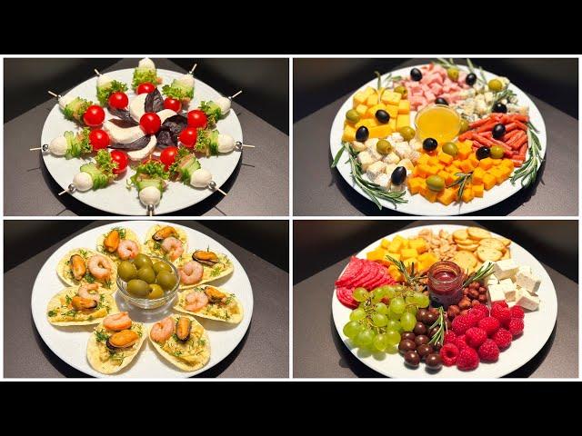 SNACK PLATE for your guests! 4 options for beautiful serving of cheeses and meats for the holiday!