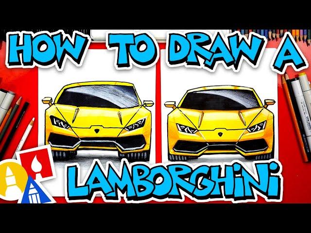 How To Draw A Lamborghini Huracan (Front View)