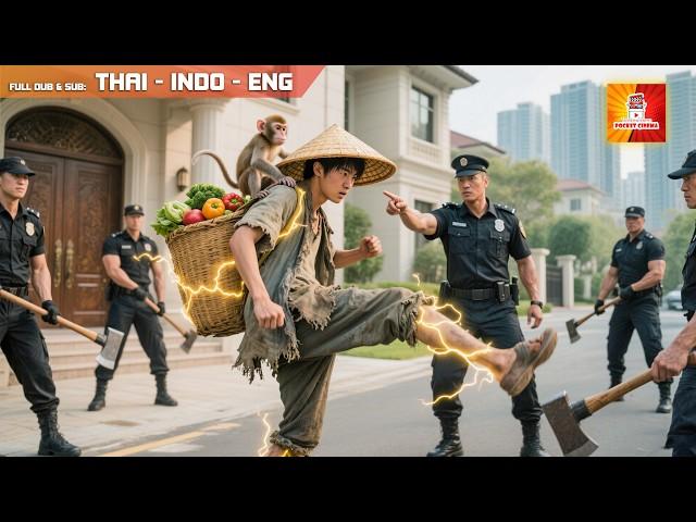 A beggar brings wife and kid to a party, guards block him—he's a war god, knocks them all down!