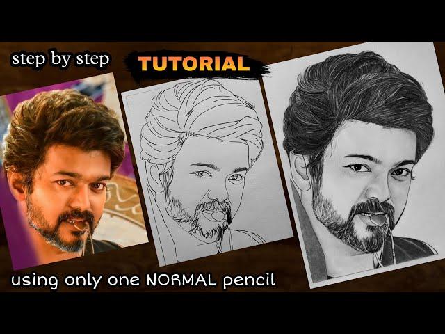 How to draw Thalapathy Vijay Step by step - Beast | Drawing Tutorial |  YouCanDraw