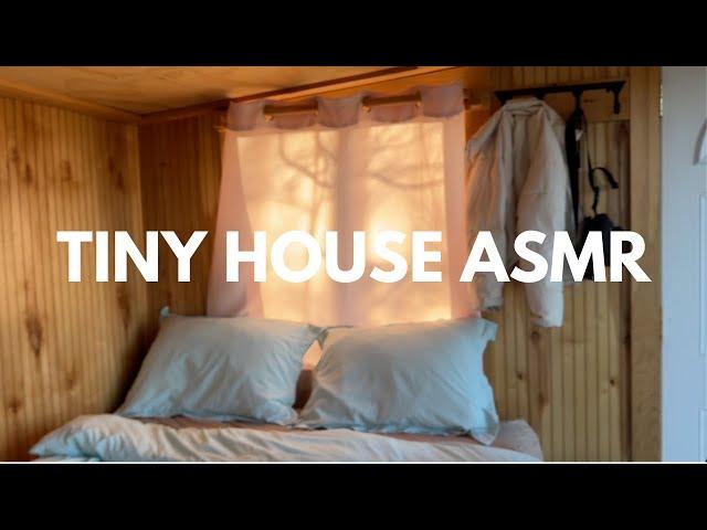 asmr tiny cabin tour  cozy off-grid tiny home in the mountains