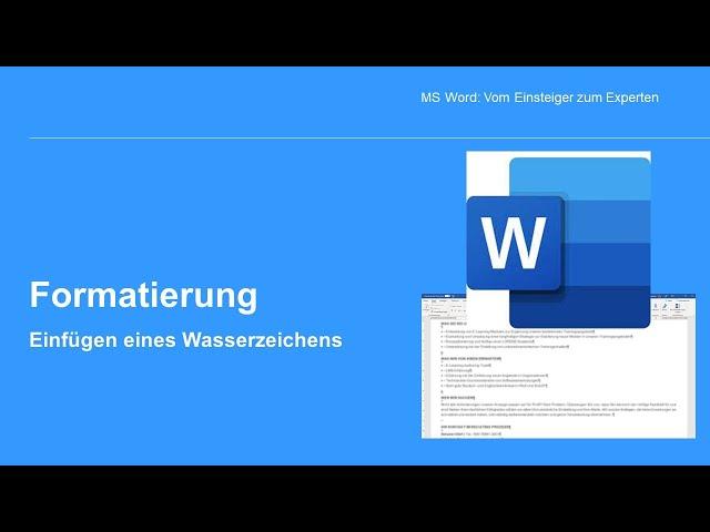 MS Word - Einfügen eines Wasserzeichen