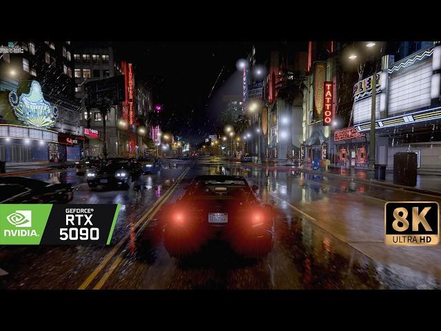 [8K60] Grand theft Auto 5 Enhanced: modded CoreFX Beyond all Limits RTX5090 RAYTRACING Graphics