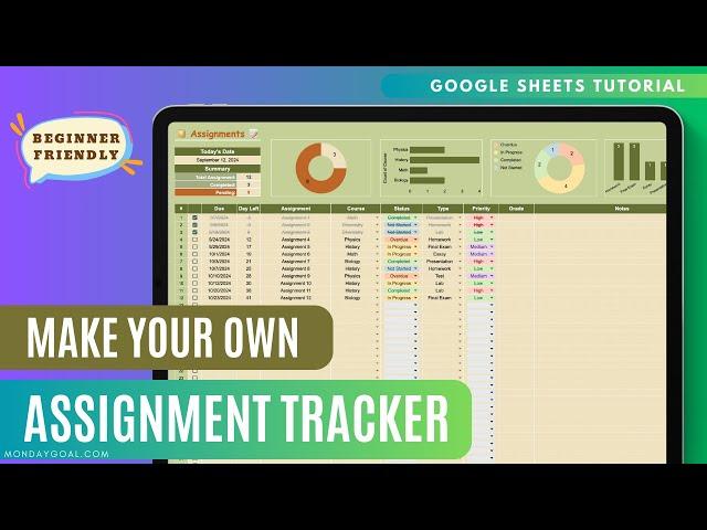 How to Create a Simple Assignment Tracker in Google Sheets | Easy Step-by-Step Tutorial