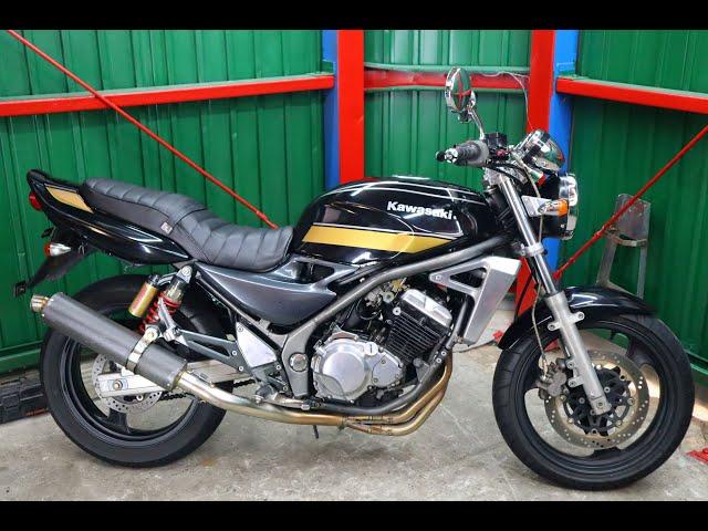 GSX250FX・バリオス2タイガーラインカスタムマフラーyoutubeで車両の状態を確認できます