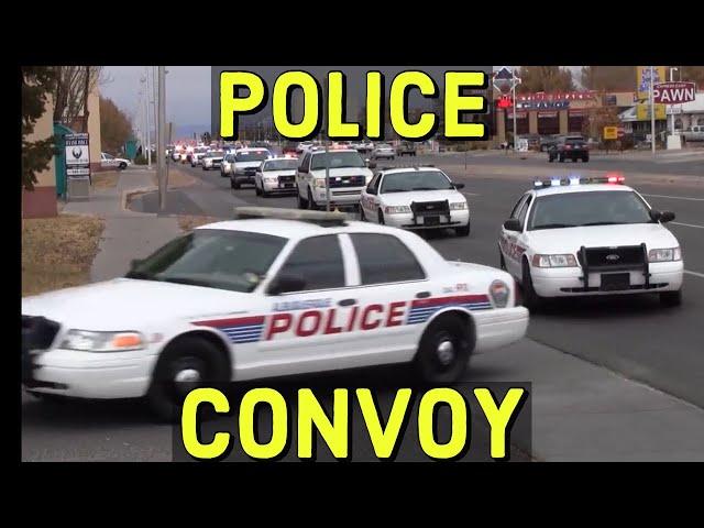 Various Police, Sheriff Convoy Lights and Sirens