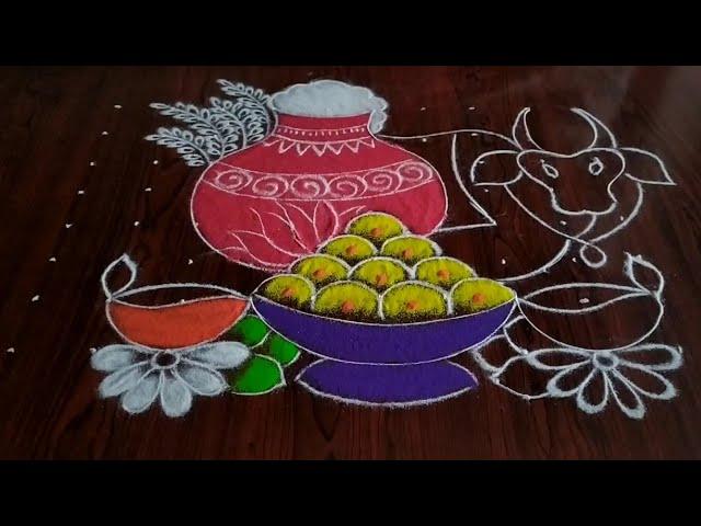 Pongal special rangoli (10×8) dot's...