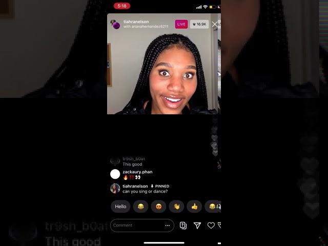 tiahranelson’s instagram live *she cried twice*