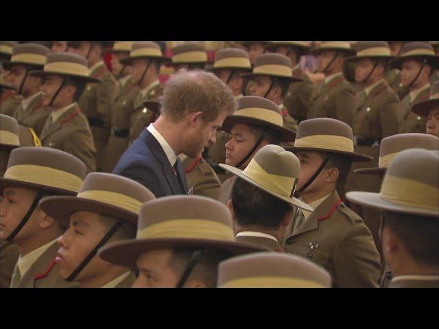 Charles and Harry honour Gurkhas at Buckingham Palace