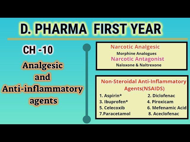 Analgesic and Anti-Inflammatory Agents/NSAIDs/Pharmaceutical chemistry/CH-10/D.Pharm/First Year