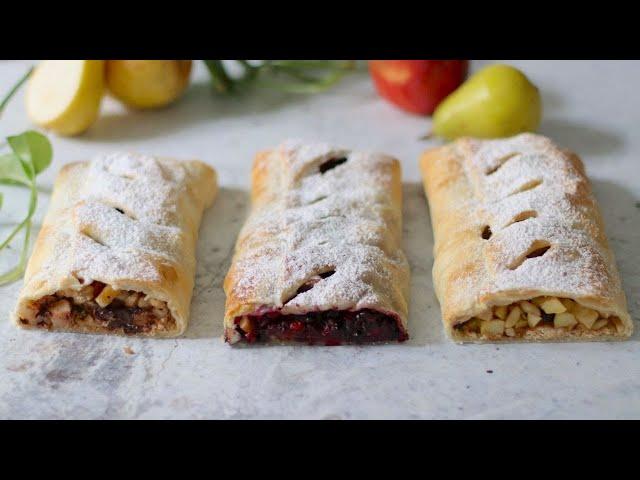 3 STRUDEL di pasta sfoglia | IDEE FACILI E VELOCI | Cucina Botanica