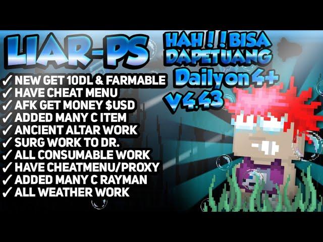 OMG!!!AFK GET MONEY $USD||THE BEST PRIVATE SERVER GROWTOPIA||C ITEM++||LIAR-PS||WAJIB JOIN SIH