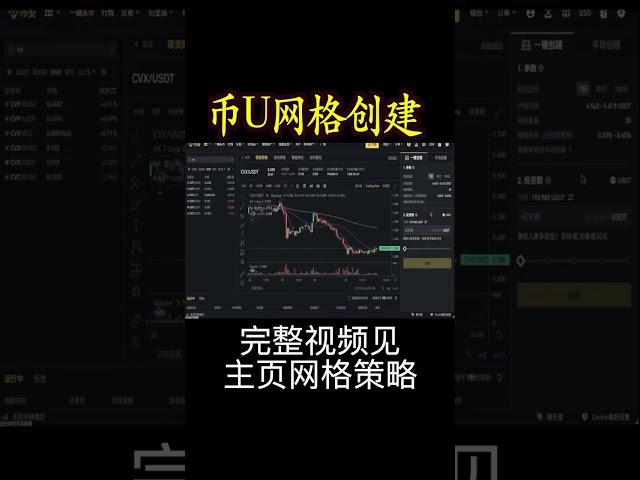 币安交易所(Binance)：币U网格创建教程操作。#币安#网格教程#binance #比特币 #eth#btc#mask #网格 #以太坊 #网格#数字货币#shorts #bitcoin #okx