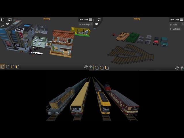 Voxel minecraft trains vehicles and buildings || prisma 3D