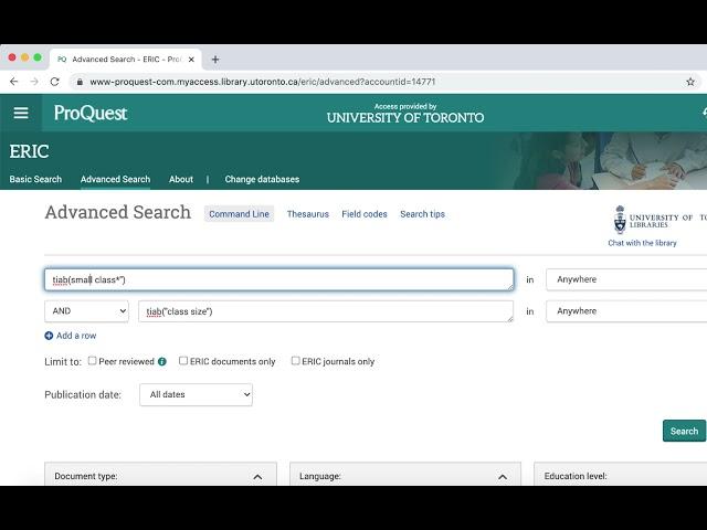 ERIC on ProQuest 4 - Improving textword searching