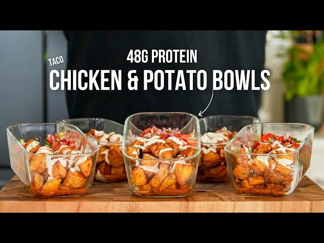 FAST TRACK Your Meal Prep In Less Than 1 HOUR | High Protein Taco Chicken Potato Bowl