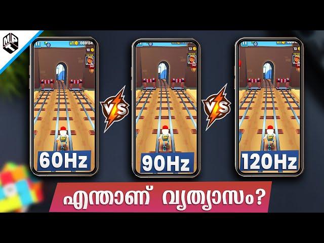 What is Refresh Rate? 60hz vs 90hz vs 120hz Practical Comparison | (Malayalam)