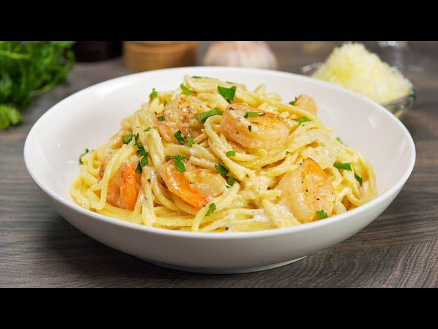 Creamy Shrimp Pasta In 20 Minutes! Italian Cuisine. Recipe by Always Yummy!