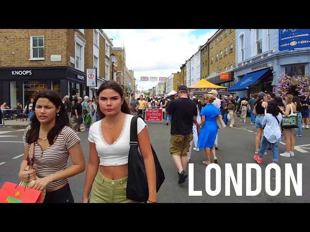 London PORTOBELLO MARKET Walking Tour  | London Notting Hill Walk [4K]