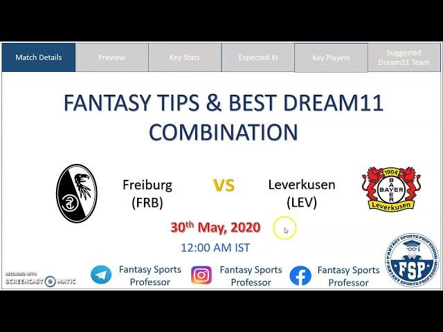  FRB vs LEV | Freiburg vs Leverkusen | Bundesliga: Dream11 Team | बुंदेसलिगा Dream11 टीम