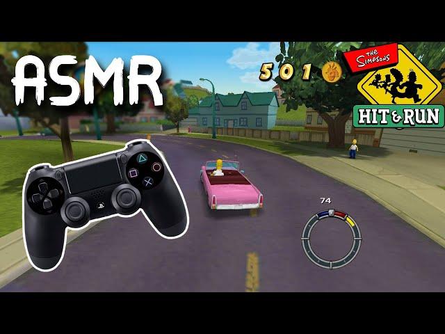 ASMR Gaming | SIMPSONS HIT N RUN + Controller Sounds 