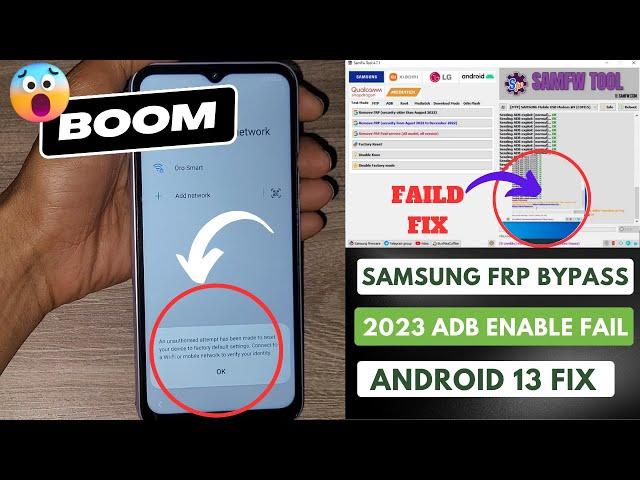 Samsung FRP Bypass 2023 Adb Enable Fail | Samfw FRP Fail | Android 13, 14 | AndroidUtility Free