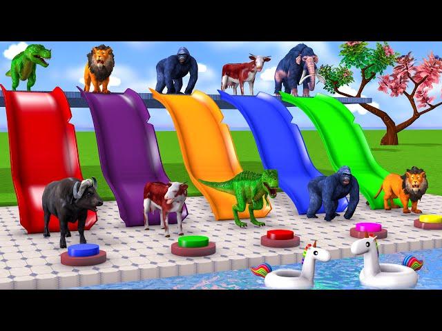 Cow Elephant Lion Gorilla T-Rex Choose The Right Button Slider Paint Animal Crossing Fountain Game