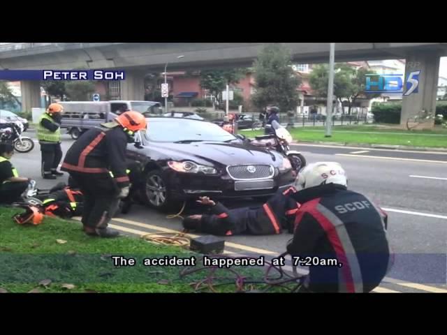 Cyclist trapped under car near Kembangan - 26Dec2012