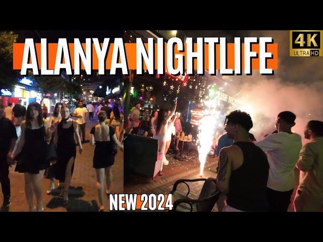 Alanya Bar Street 2024 ! Alanya Nightlife 2024 ! Antalya Nightlife Bar Street ! Alanya 4k 60 FPS