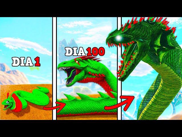 SOBREVIVI COMO SERPENTE GODZILLA DINOSSAURO 200 DIAS NO ARK HARDCORE! E EVOLUI PARA A SERPENTE KAIJU