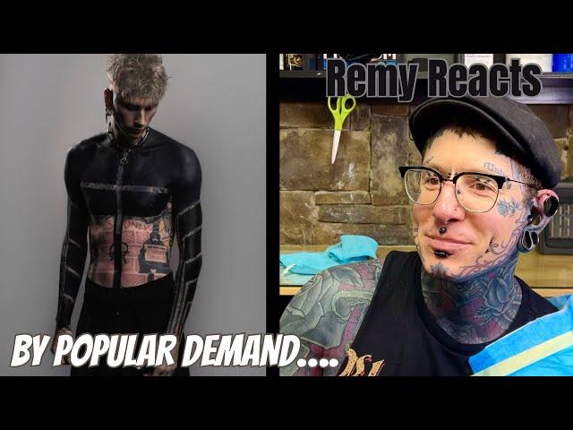 Remy Reacts to MGK Blackwork #tattoo #mgk #inked