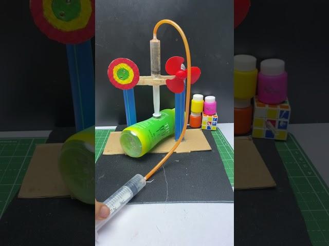 Hydraulic pressure machine project #hydraulic #science #project #experiment #tech #dcmotor #shorts