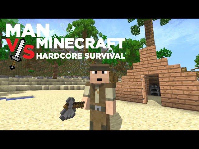 Stranded on a Savage Island! | Man vs Minecraft -  Part 1 | Minecraft Survival Role-play