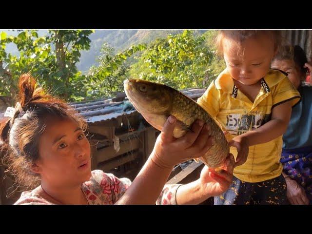 Bantrul kati bacy aaju ropna kam organic fish  special dish@oye village life