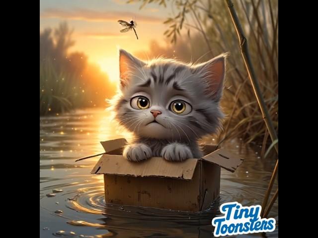 Toonseries:#71"Sad cat alone in the river"#cat #sad #emotional #trending #shorts #cartoon #animation