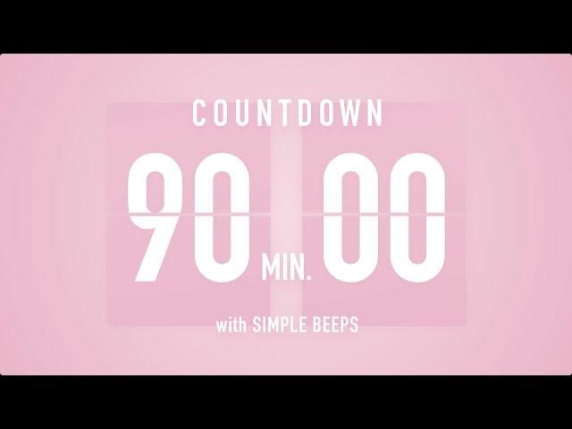 90 Min Countdown Flip Clock Timer / Simple Beeps 