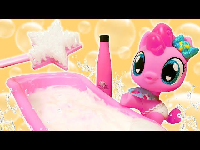 Литл пони Пинки пай в ванной - Видео для девочек - Пора купаться и Маша Кануки