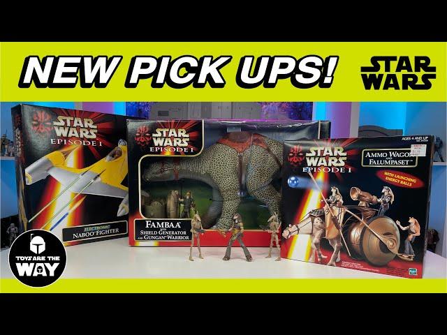 Star Wars Episode 1 Action Figure Pick Ups! Gungan Army | Naboo Star Fighter, Fambaa & Ammo Wagon