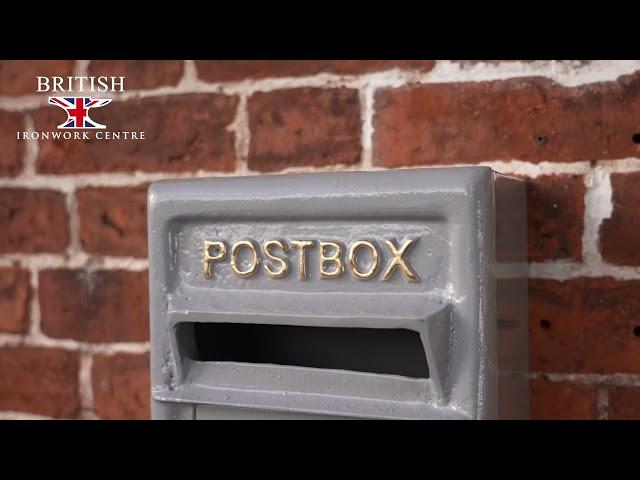 Traditional Grey & Gold Wall Mounted Post Box