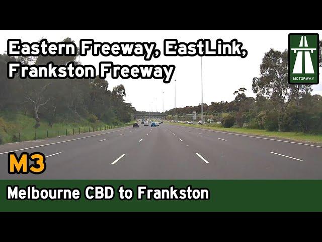 Driving from Melbourne CBD to Frankston - M3 Eastern Freeway, EastLink, Frankston Freeway [4K]