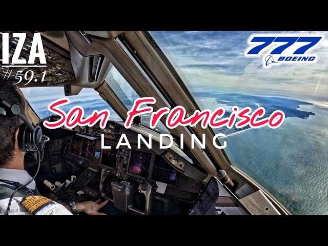 B777 SFO  San Francisco | LANDING 28L (1/2) | 4K Cockpit View | ATC & Crew Communications