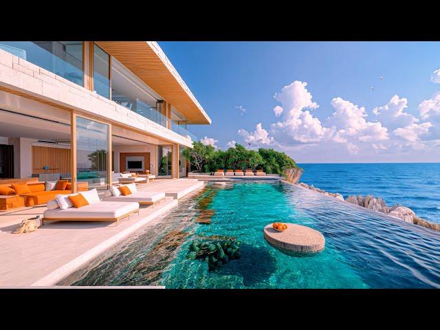 Morning Seaside Villa Ambience ️ Refresh Your Mood with Relaxing Smooth Jazz Music for Better Focus