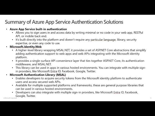 Overview of Azure App Service Authentication Solutions