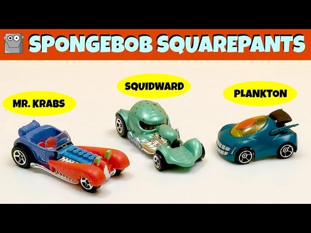 SQUIDWARD & MR. KRABS & PLANKTON Hot Wheels Character Cars SpongeBob SquarePants