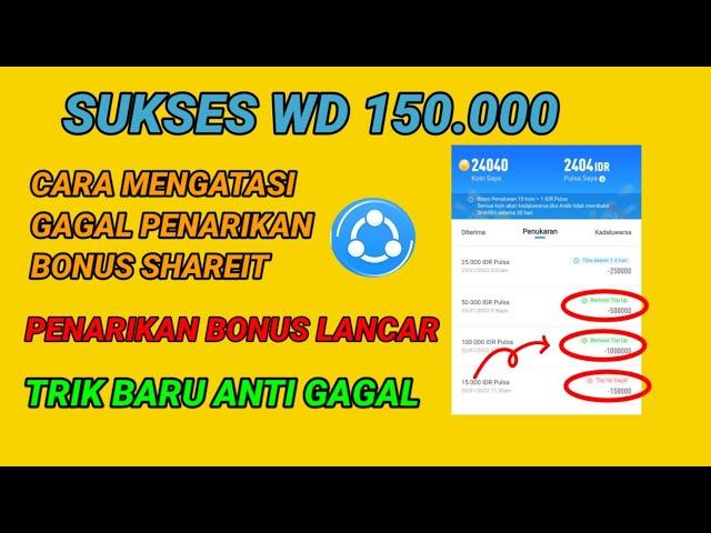 SUKSES WD 150.000 SHAREIT, BEGINI CARA MENGATASI SHAREIT GAGAL WD | share it aktivitas mencurigakan