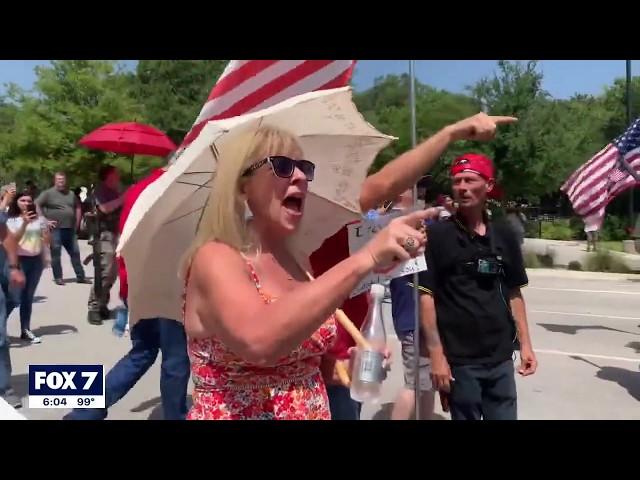 Protesters gather at Texas Capitol for "Shed the Mask" rally