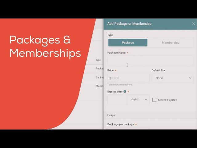 Packages & Memberships